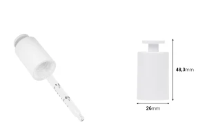 Καπάκι σταγονόμετρο πολυτελείας σε λευκό ή μαύρο χρώμα με κουμπί-εικόνα_διαστάσεις