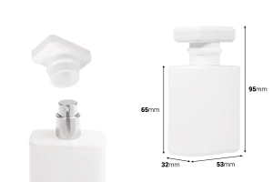 Parfümflasche aus Glas, 50 ml, weiß, mit Sprühkopf und Verschluss-bildabmessungen