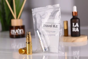 5ml shiny gold or silver UV glass perfume sample atomizer with spray pump, alu plated.-image_group