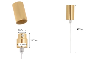 Spray con tappo in alluminio per flaconi di profumo con chiusura di sicurezza a crimpare da 15 mm - vari colori-dimensioni_immagine