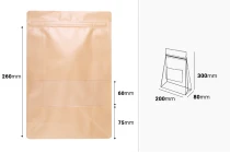 Σακουλάκια κραφτ τύπου Doy Pack, με κλείσιμο "zip", παράθυρο, εσωτερική και εξωτερική διάφανη επένδυση και δυνατότητα σφράγισης με θερμοκόλληση 200x80x300 mm - 50 τμχ Σακουλάκια κραφτ τύπου Doy Pack, με κλείσιμο "zip", παράθυρο, εσωτερική και εξωτερική διάφανη επένδυση και δυνατότητα σφράγισης με θερμοκόλληση 200x80x300 mm - 50 τμχ