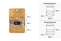 Σακουλάκια αλουμινίου τύπου Doy Pack 100x30x150 mm με κλείσιμο "zip", παράθυρο και δυνατότητα σφράγισης με θερμοκόλληση - 100 τμχ Σακουλάκια αλουμινίου τύπου Doy Pack 100x30x150 mm με κλείσιμο "zip", παράθυρο και δυνατότητα σφράγισης με θερμοκόλληση - 100 τμχ