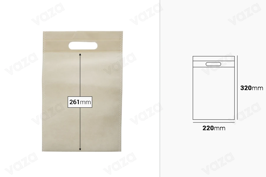 Τσάντες οικολογικές, non woven ανακυκλώσιμες με χειρολαβή 220x320 mm - 50 τμχ Τσάντες οικολογικές, non woven ανακυκλώσιμες με χειρολαβή 220x320 mm - 50 τμχ-εικόνα_διαστάσεις