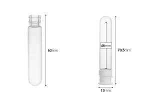 Shishe qelqi 5 ml me kapak sigurie plastik, për mostrim, medikamente dhe produkte homeopatike – 25 copë-imazh_dimensione