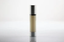 Μπουκάλι airless για κρέμα 50ml με πλαστικό, γαλακτερό σώμα, καπάκι και βάση αλουμινίου σε ασημί χρώμα Μπουκάλι airless για κρέμα 50ml με πλαστικό, γαλακτερό σώμα, καπάκι και βάση αλουμινίου σε ασημί χρώμα