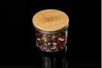 Decorative 525ml round glass jar