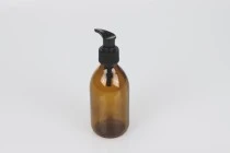 250ml amber glass bottle with plastic pump