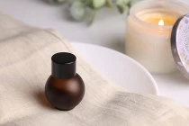Μπουκάλι 10 ml γυάλινο, σφαιρικό σε χρώμα καραμελέ αμμοβολής