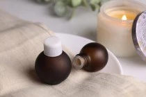 Μπουκάλι 20 ml γυάλινο, σφαιρικό σε χρώμα καραμελέ αμμοβολής