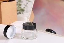 50ml Glas in transparenter Farbe - ohne Deckel