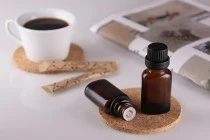 Μπουκαλάκι 10 ml για αιθέρια έλαια γυάλινο, οβάλ σε καραμελέ χρώμα (PP18)