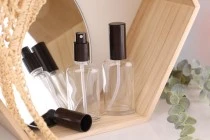 Μπουκαλάκι 50 ml για αιθέρια έλαια γυάλινο, διάφανο σε οβάλ σχήμα (PP18)