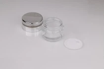 Βάζο για κρέμα 50 ml γυάλινο με καπάκι ακρυλικό πολυτελείας και πλαστικό παρέμβυσμα