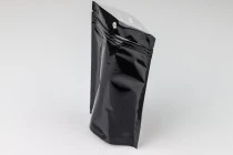 Σακουλάκια τύπου Doy Pack 120x40x170 mm αλουμινίου με μαύρη πίσω πλευρά, διάφανο μπροστά με κλείσιμο "zip" και δυνατότητα σφράγισης με θερμοκόλληση - 100 τμχ