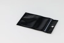 Σακουλάκια τύπου Doy Pack 80x30x130 mm αλουμινίου με μαύρη πίσω πλευρά, διάφανο μπροστά με κλείσιμο "zip" και δυνατότητα σφράγισης με θερμοκόλληση - 100 τμχ