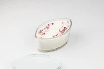 Glass candle jar 790 ml in gondola shape with glass cap Glass candle jar 790 ml in gondola shape with glass cap