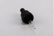 Σταγονομετρητής 15 ml με μαύρο φαρδύ καπάκι ασφαλείας και μαύρη ή διάφανη πιπίλα - σε ατομική συσκευασία
