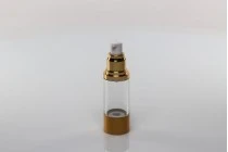 Μπουκάλι airless για κρέμα 30 ml με πλαστικό, διάφανο σώμα, καπάκι και βάση αλουμινίου σε 2 χρώματα