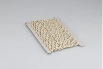 Decorative suede cord braided with golden color metallic chain, 6 mm wide (one piece is 10 meters long)-image_360