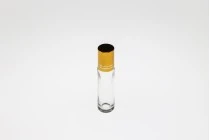 Flacon en verre Roll-on de 10 ml transparent avec bille en verre et bouchon avec bande argentée Flacon en verre Roll-on de 10 ml transparent avec bille en verre et bouchon avec bande argentée