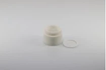 Βάζο για κρέμα 50 ml γυάλινο, λευκό με καπάκι, liner και πλαστικό παρέμβυσμα
