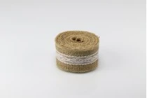 Hessian jute white lace trim edge, width 60 mm, length 5 meters each piece Hessian jute white lace trim edge, width 60 mm, length 5 meters each piece