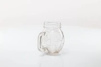 Βάζο 450 ml γυάλινο σε σχήμα μπάλας 126x94 mm με καπάκι και καλαμάκι Βάζο 450 ml γυάλινο σε σχήμα μπάλας 126x94 mm με καπάκι και καλαμάκι