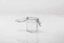 Drahtbügelglas 100 ml 53x80 mm sechseckig
