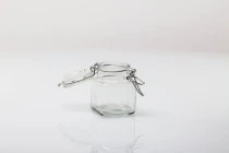 Drahtbügelglas 100ml viereckig  54x76 mm