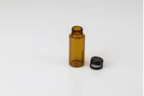 Φιαλίδιο 10 ml γυάλινο καραμελέ με μαύρο, πλαστικό καπάκι ασφαλείας (κουμπωτό) για φάρμακα και ομοιοπαθητικά