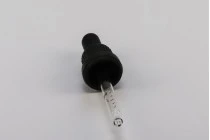 Σταγονομετρητής 20 ml με μαύρο φαρδύ καπάκι ασφαλείας, διαβάθμιση και πιπίλα σε μαύρο ΜΑΤ ή γυαλιστερό χρώμα - σε ατομική συσκευασία
