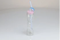 Μπουκαλάκι 100 ml γυάλινο με καπάκι και καλαμάκι