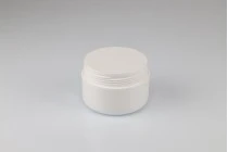 White 100ml double wall plastic cream jar with sealing disc