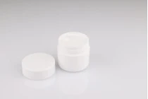 Βαζάκι δίπατο 50 ml πλαστικό λευκό με παρέμβυσμα - 12 τμχ